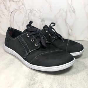 SAS Black Lace-Up Women's Sneakers with White Sole